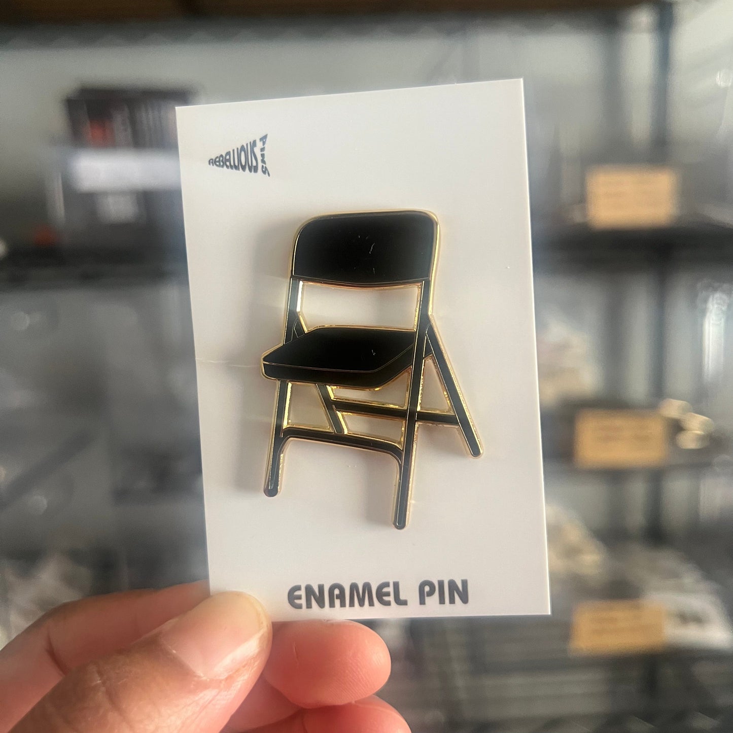 Folding Chair Enamel Pin