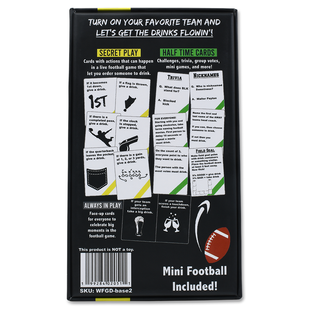 WATCH FOOTBALL, GET DRUNK - The Live Football Drinking Game - Concordia Style Boutique