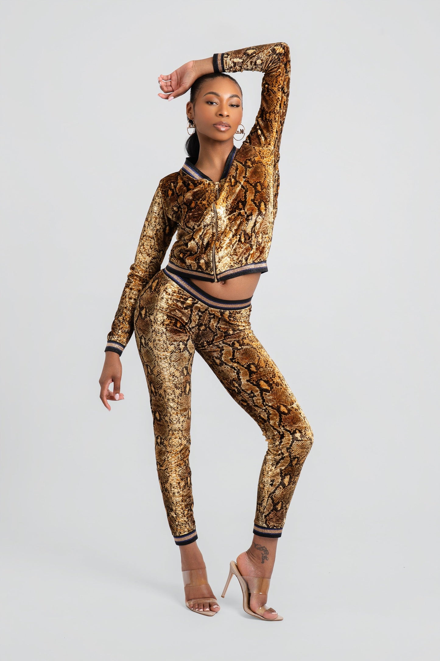 Foxy Velour Python Print Tracksuit