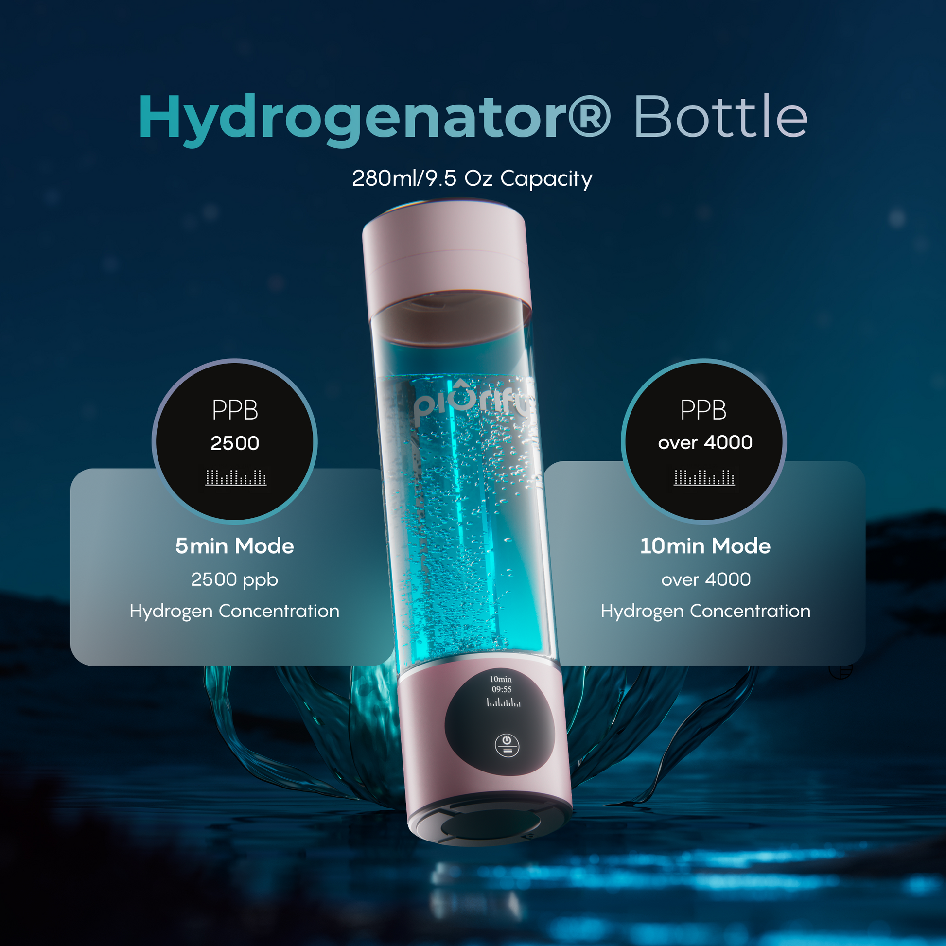 PIURIFY Hydrogenator® Bottle - Pink - Concordia Style Boutique