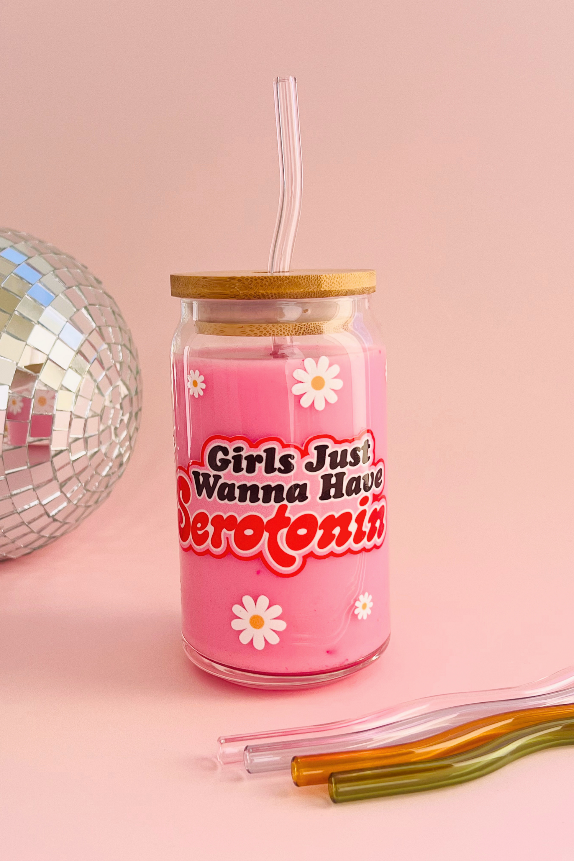 Girls Just Want Serotonin Glass Cup - Concordia Style Boutique