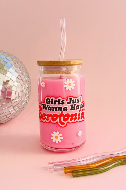 Girls Just Want Serotonin Glass Cup - Concordia Style Boutique