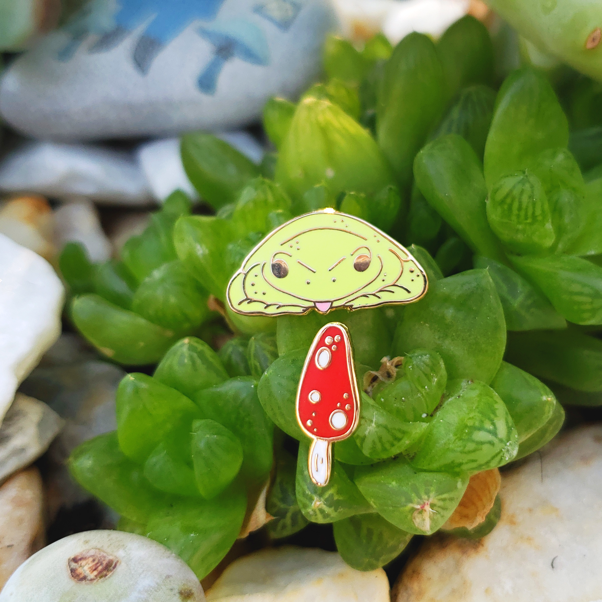 Froggie and Mushroom Mini Pin Set - Hard Enamel Pin Set - Concordia Style Boutique