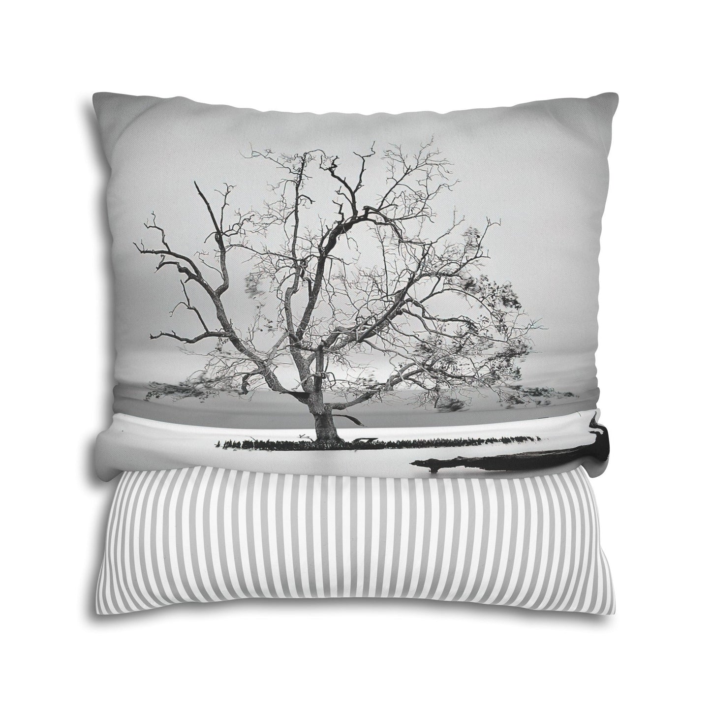 "Lone Tree in Water" Throw Pillow
