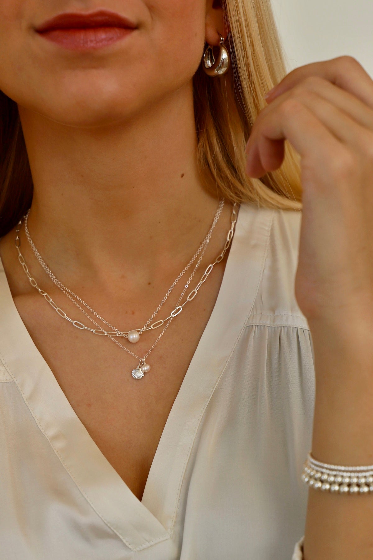 SILVER COCO CHUNKY HOOP EARRINGS - Concordia Style Boutique