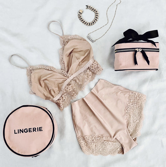 Round Lingerie Case, Pink/Blush - Concordia Style Boutique