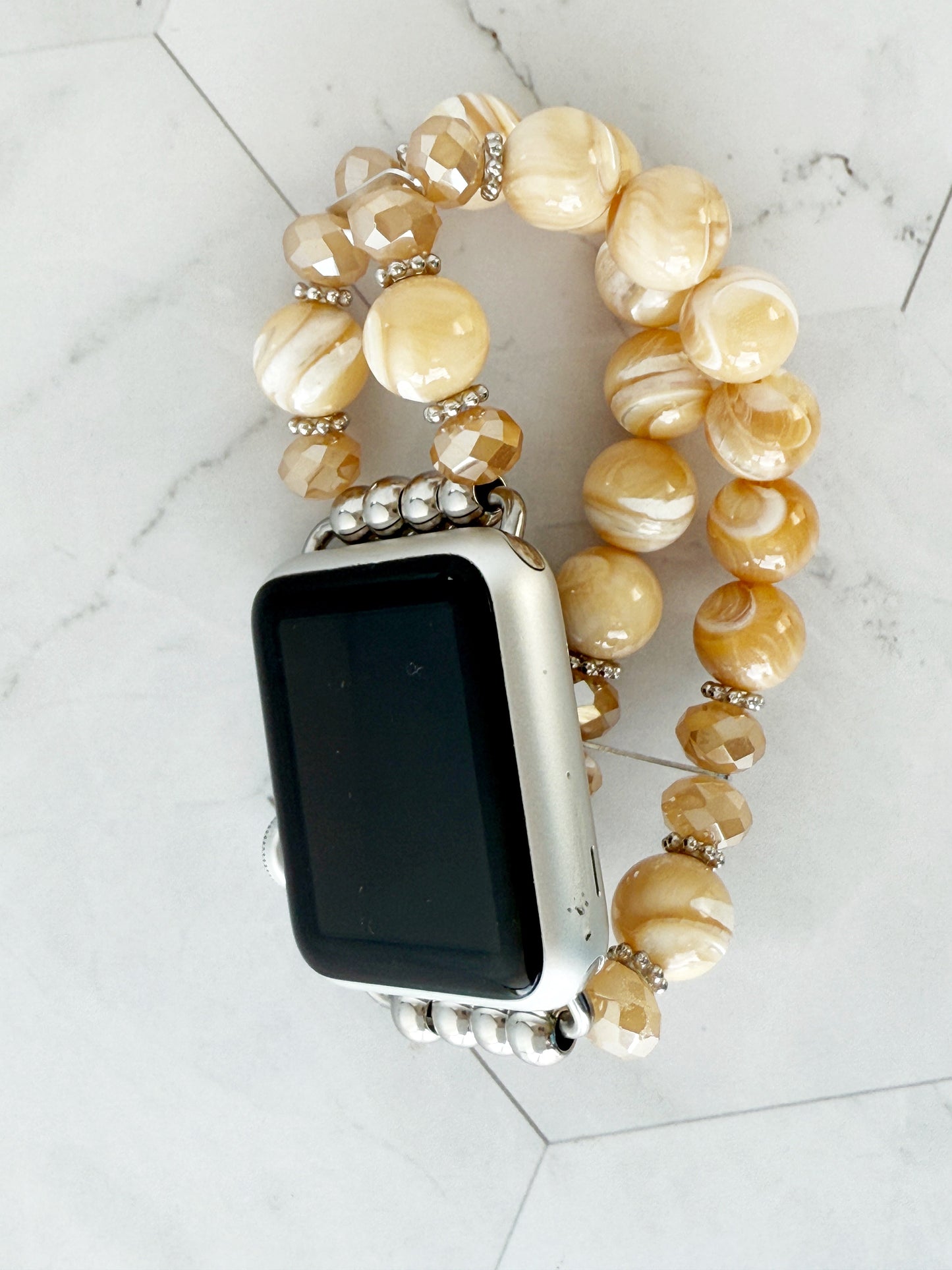 Watch Band for Apple Watch, Golden Mother of Pearl