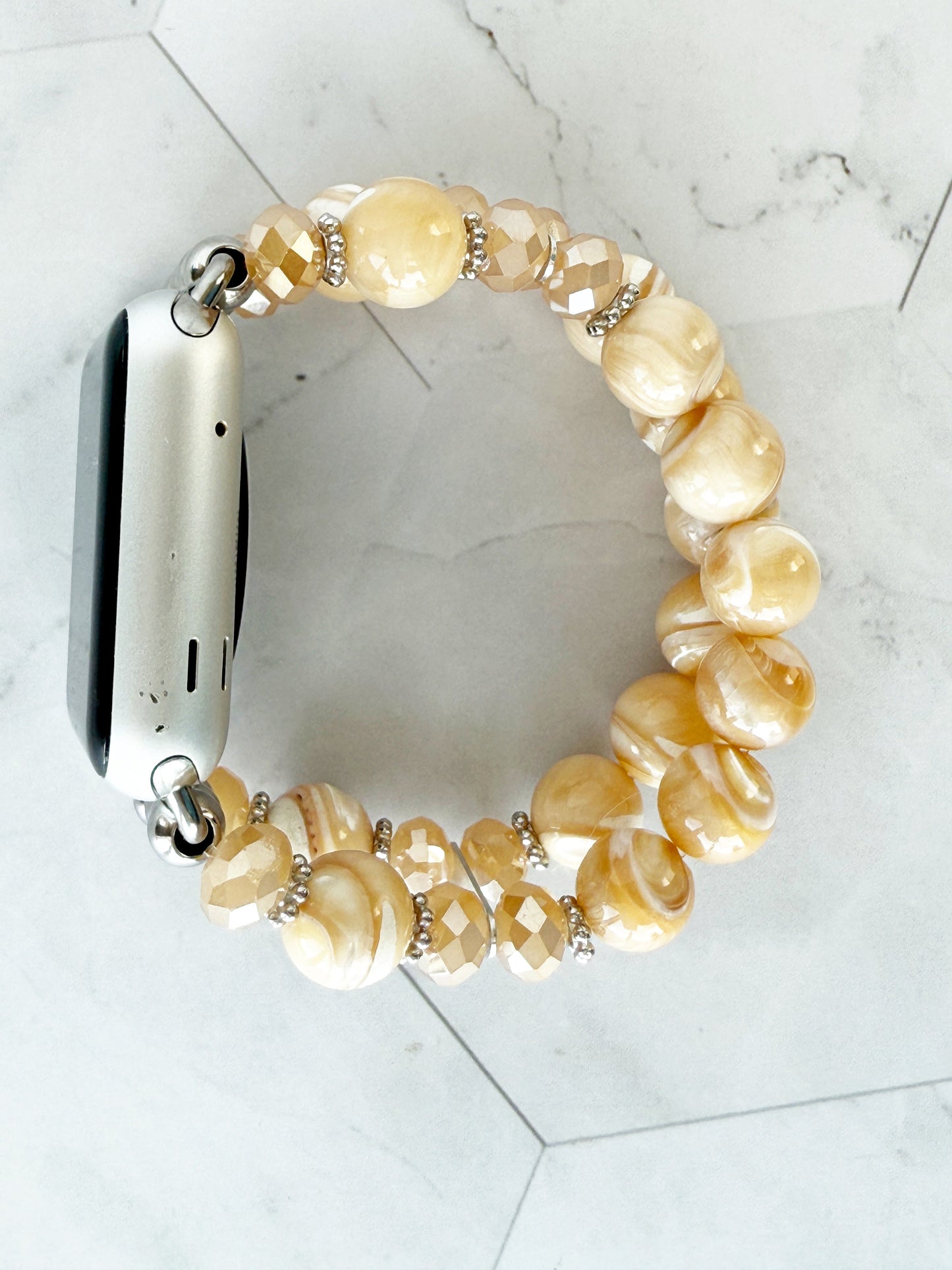 Watch Band for Apple Watch, Golden Mother of Pearl