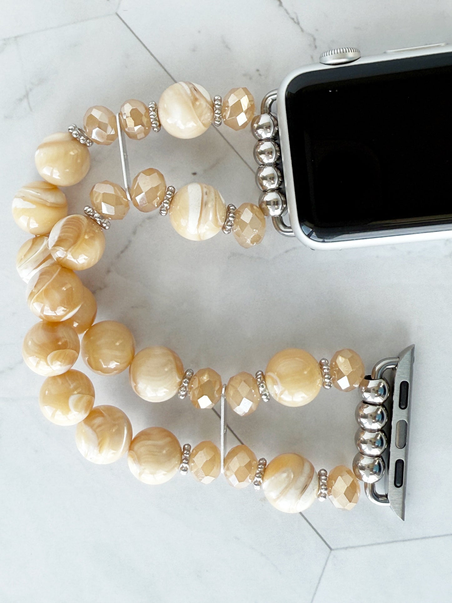 Watch Band for Apple Watch, Golden Mother of Pearl