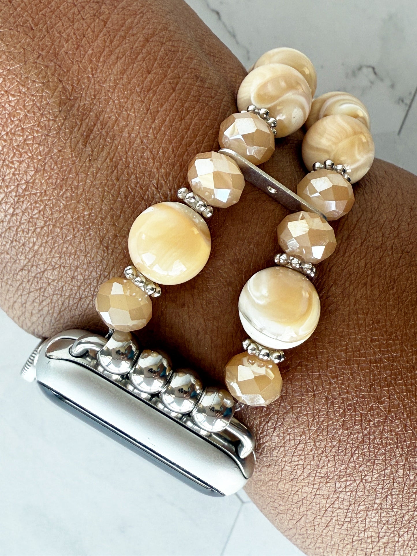 Watch Band for Apple Watch, Golden Mother of Pearl