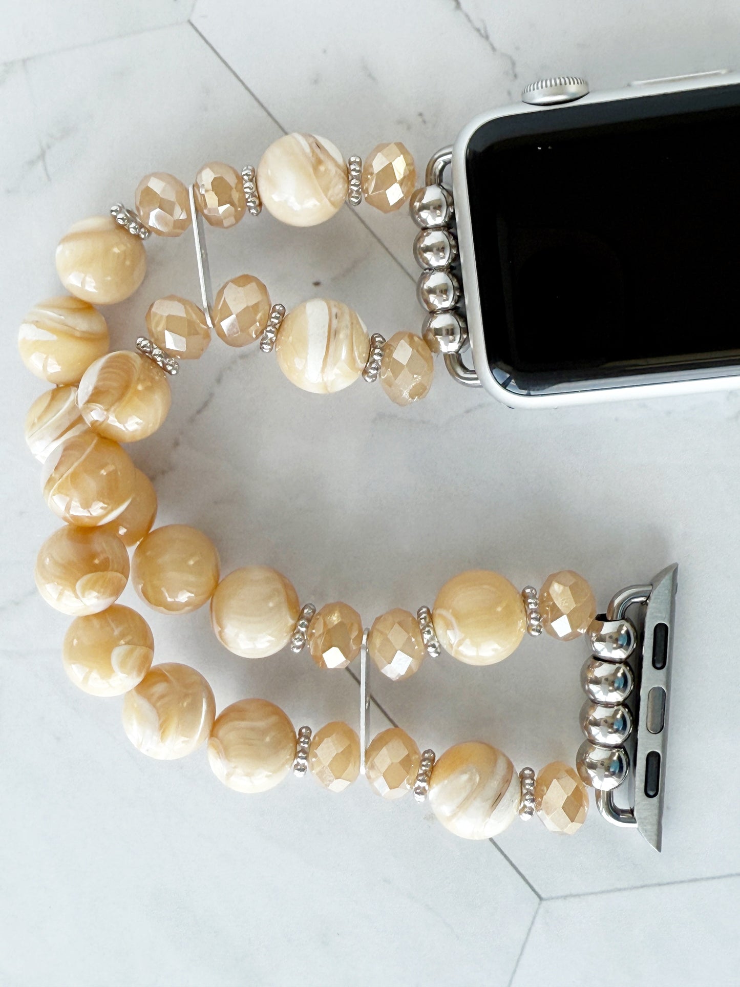 Watch Band for Apple Watch, Golden Mother of Pearl