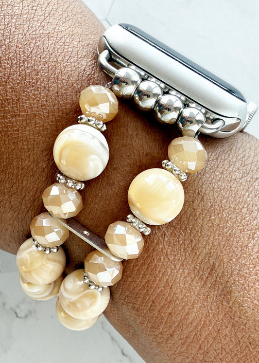 Watch Band for Apple Watch, Golden Mother of Pearl