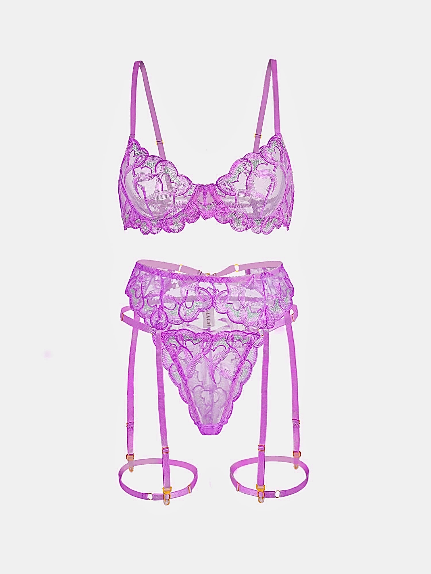 Purple Embroidery Lingerie Set - Concordia Style Boutique