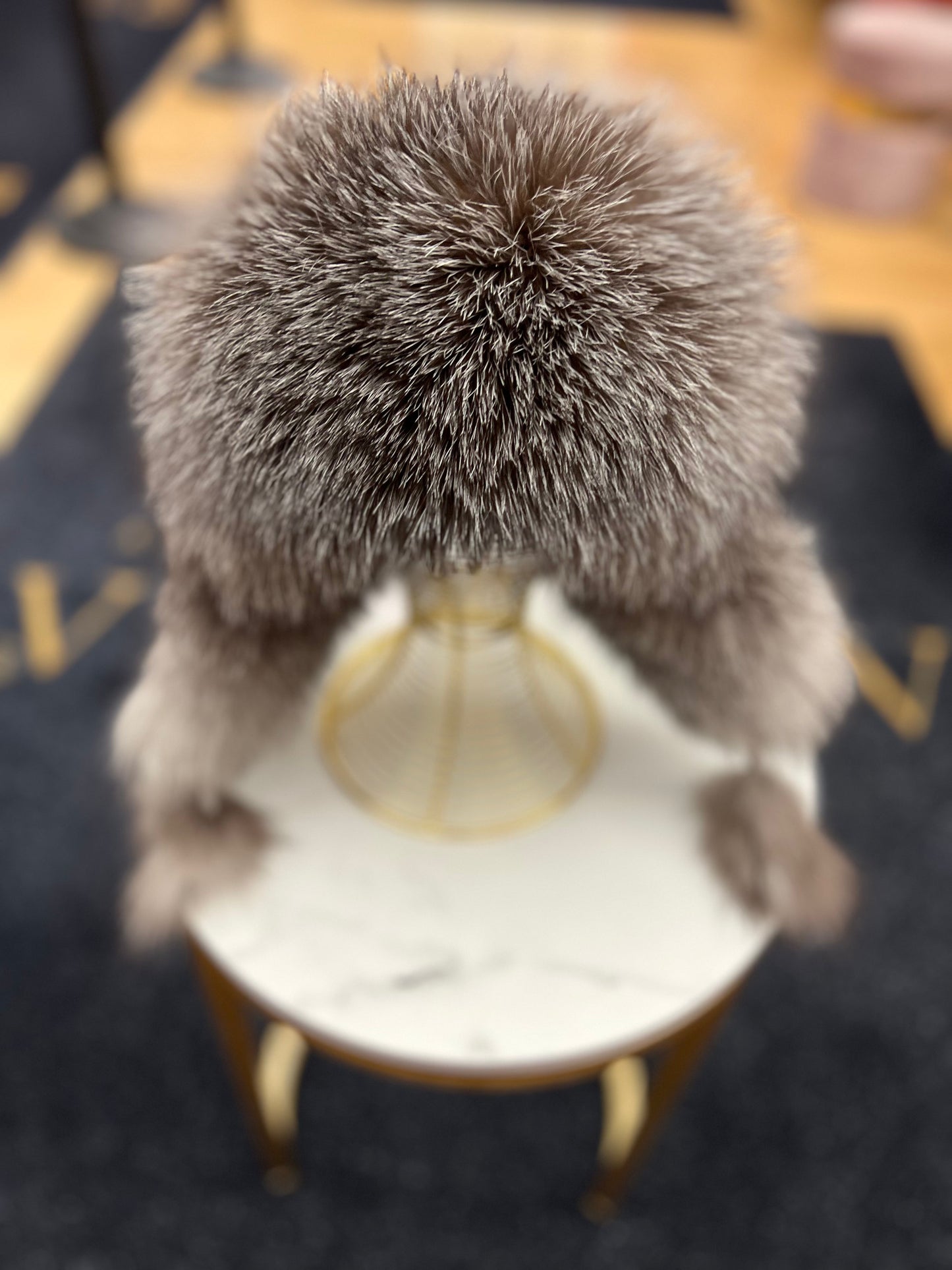 Genuine Silver Fox Fur Genuine Leather Hat