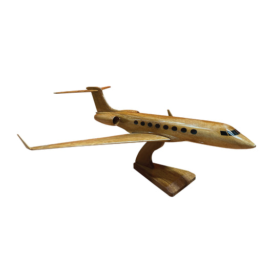 Gulfstream 550 Mahogany Wood Desktop Airplanes Model