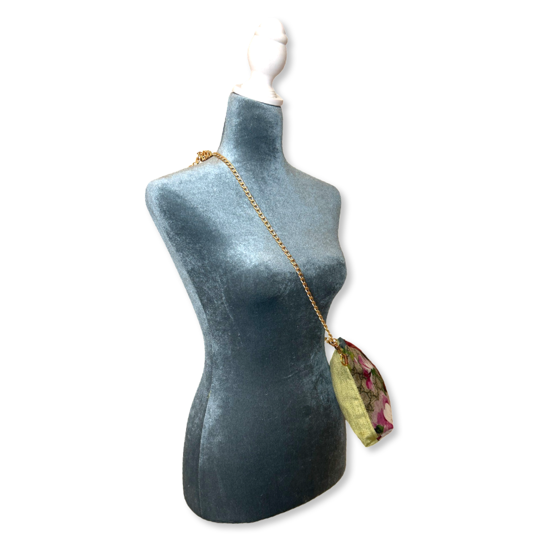 GG Logo Blooms Pink Vintage Scarf Crossbody Bag