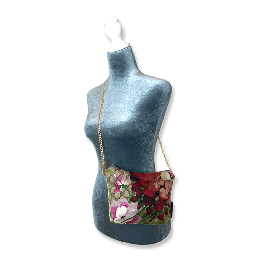 GG Logo Blooms Pink Vintage Scarf Crossbody Bag