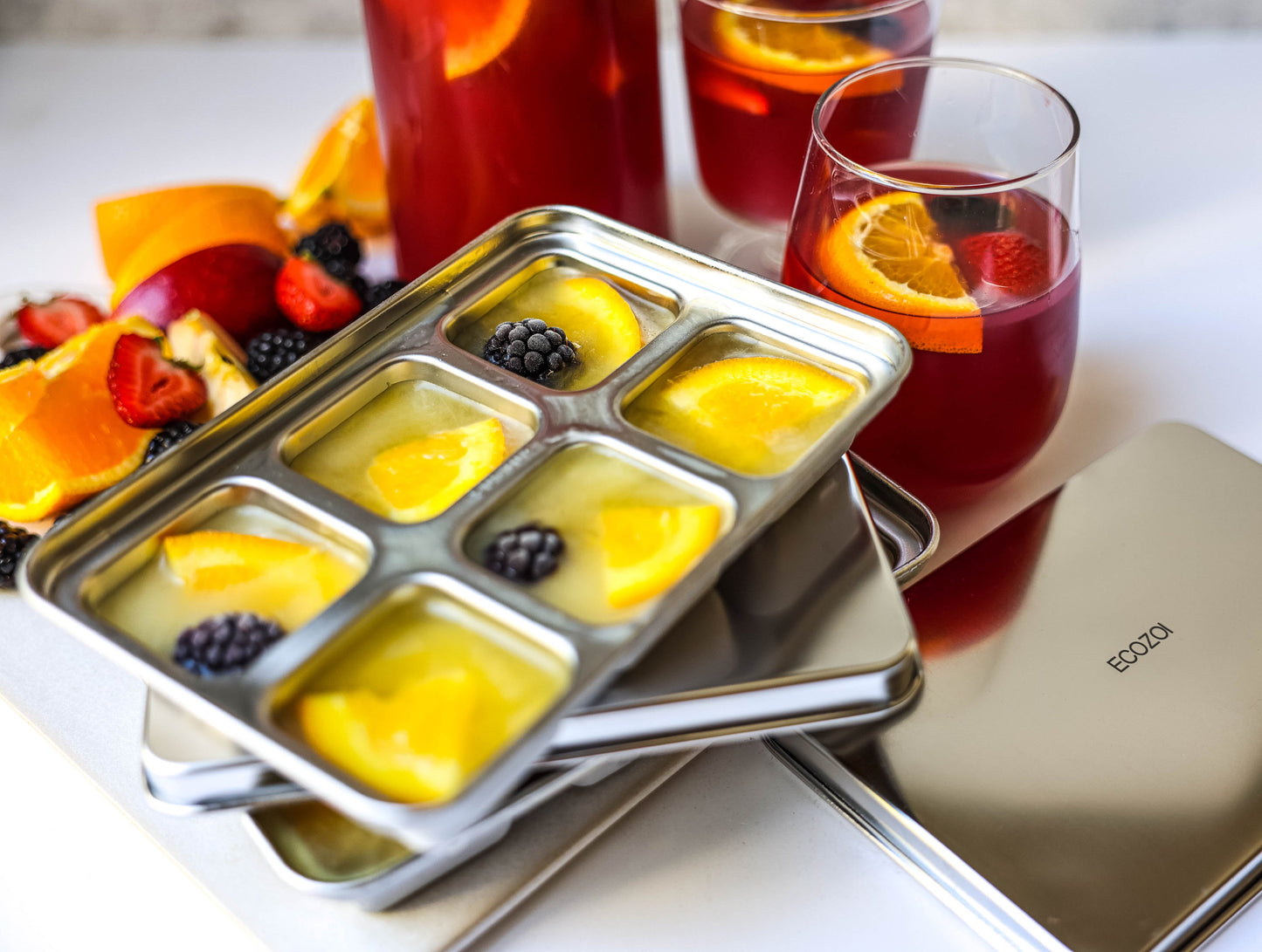 STAINLESS STEEL ICE CUBE TRAYS, 12 Large Cubes, 2 PACK - Concordia Style Boutique