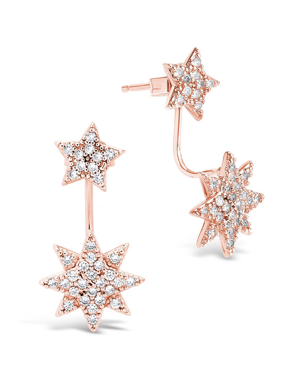 CZ Starburst Jacket Earrings - Concordia Style Boutique