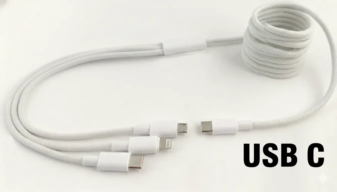 3-in-1 Braided USB Charging Cable | Lightning • Micro-USB • USB-C | Choose USB-A or USB-C Input
