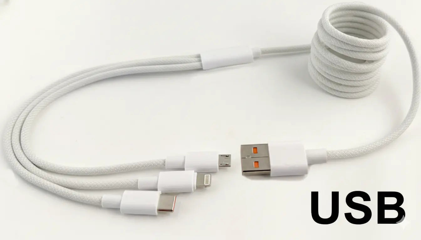 3-in-1 Braided USB Charging Cable | Lightning • Micro-USB • USB-C | Choose USB-A or USB-C Input