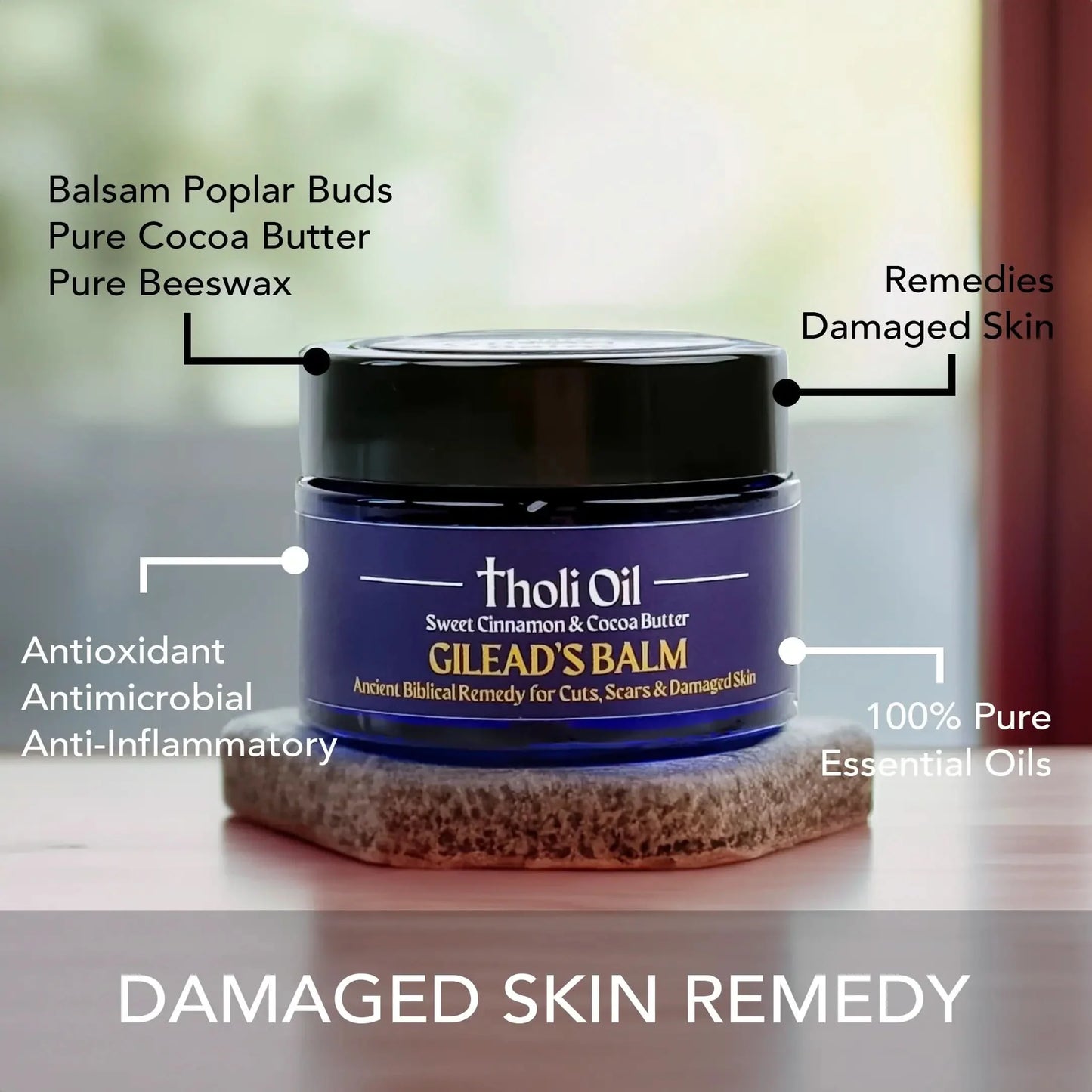 Tholi Oil Gilead's Balm - Ancient Biblical Salve for Skin Restoration & Other Wellness Benefits