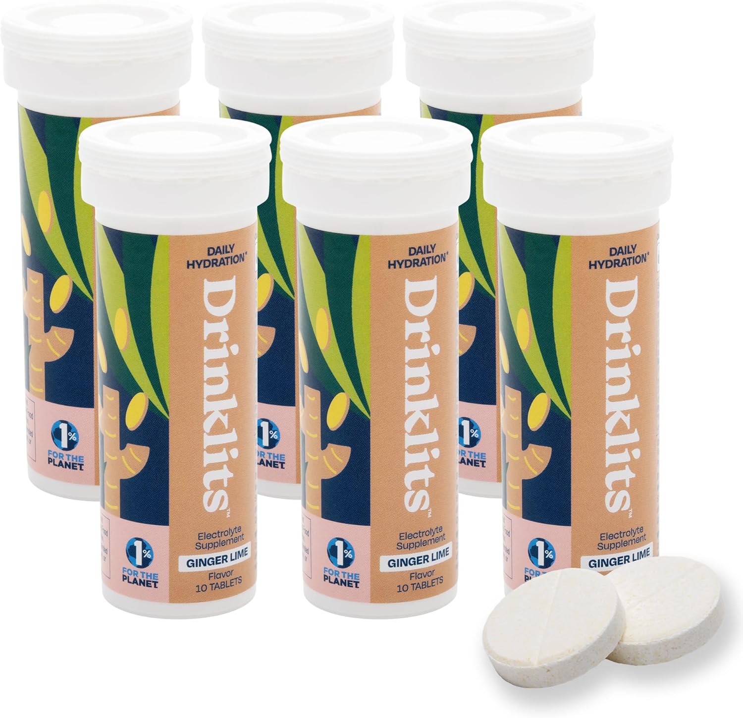 Ginger Lime Fizzy Electrolyte Sports Drink Tablets (6) Tube Bundle - Concordia Style Boutique