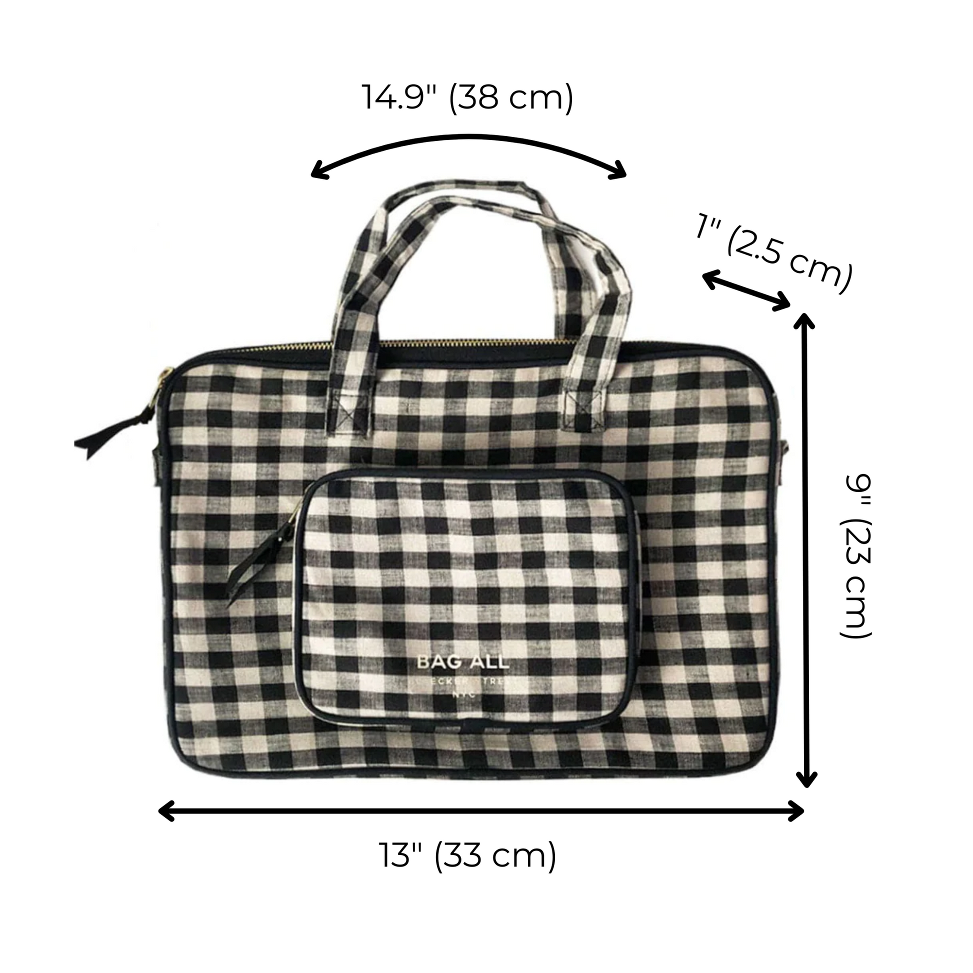 Laptop Case 13", Handle & Charger Pocket, Gingham - Premium 5620 - Luggage & Bags > Luggage Accessories > Packing Organizers from Bag-all - Just $27! Shop now at Concordia Style Boutique