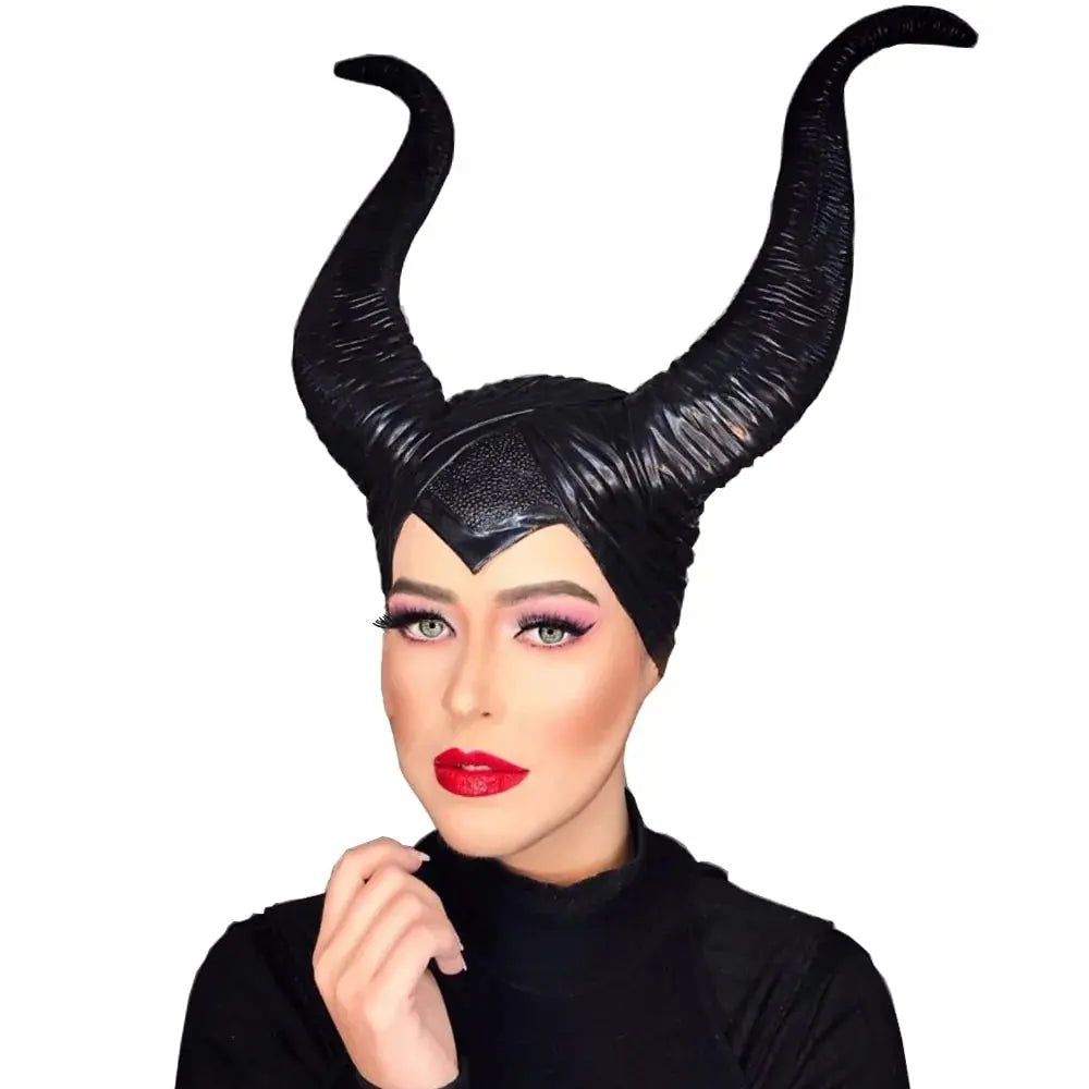 Girls Horns Hat Black Queen Cosplay Headpiece - Concordia Style Boutique