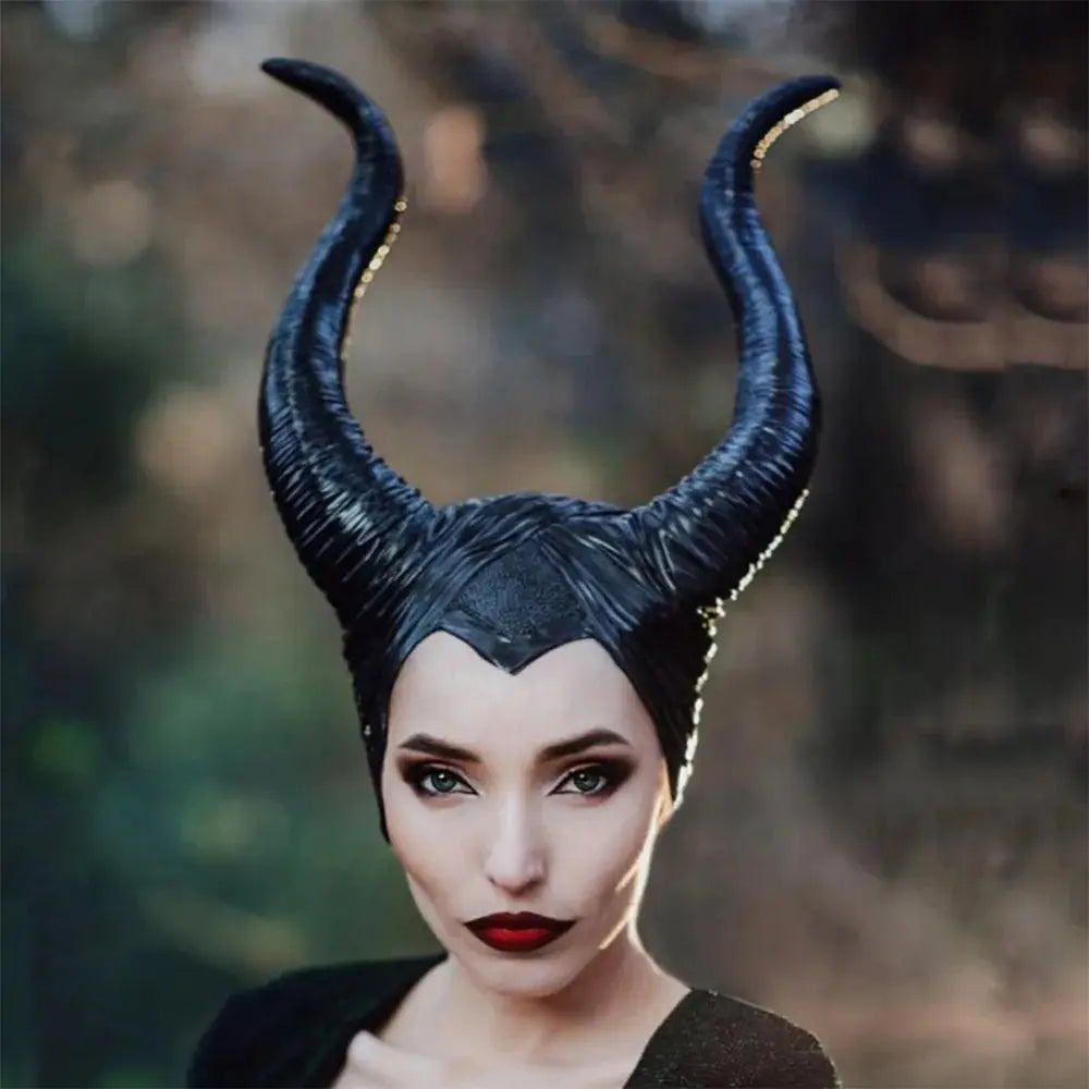 Girls Horns Hat Black Queen Cosplay Headpiece - Concordia Style Boutique