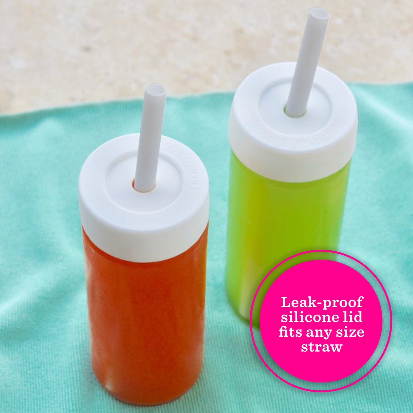 Straw Lids for Original Series Glass Bottles, 16oz size