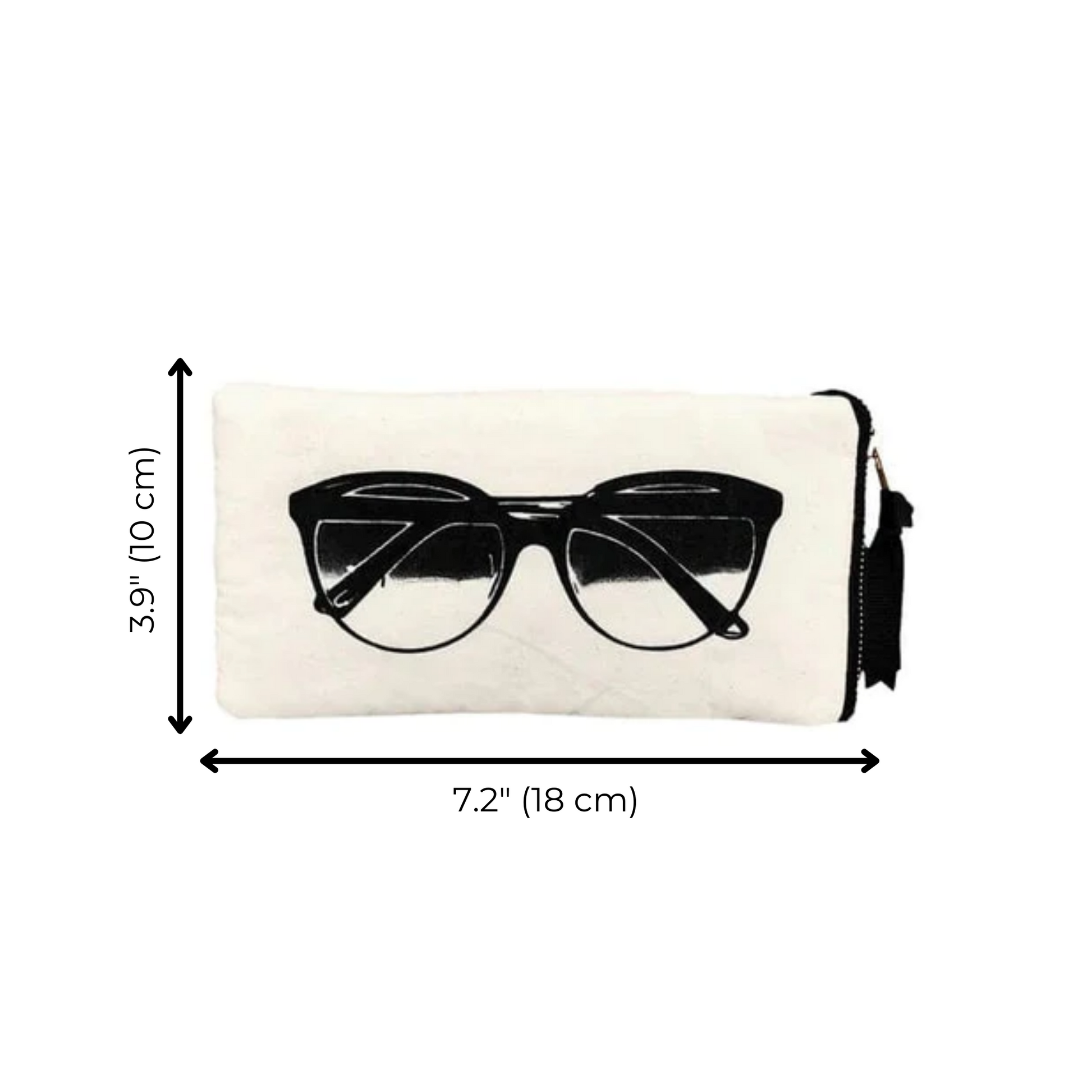 Glasses Case with Outside Pocket, Cream - Concordia Style Boutique