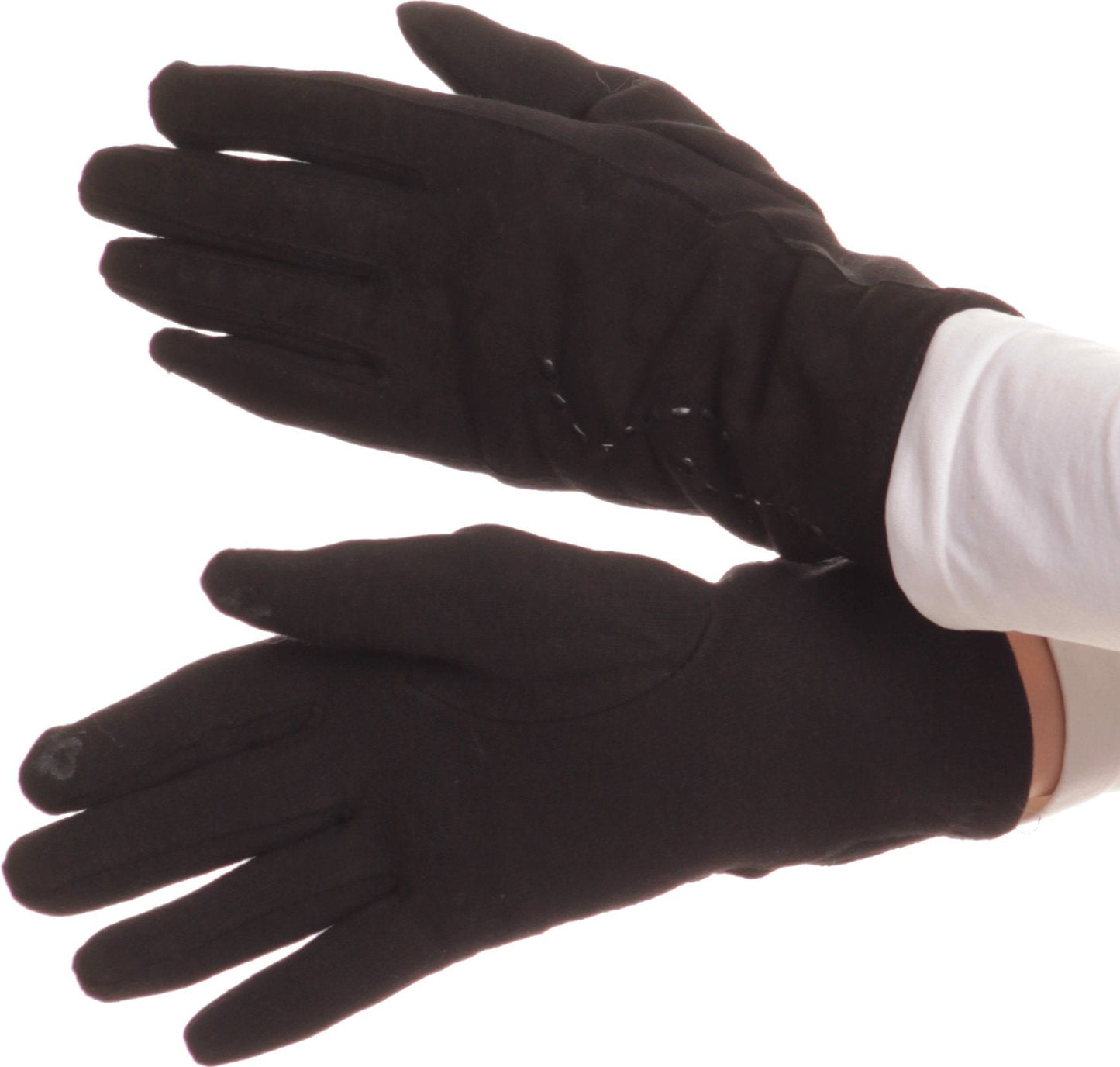 Sakkas Lidy Leather Embroidered Comfortable Warm Snow Touch Screen Finger Gloves - Concordia Style Boutique