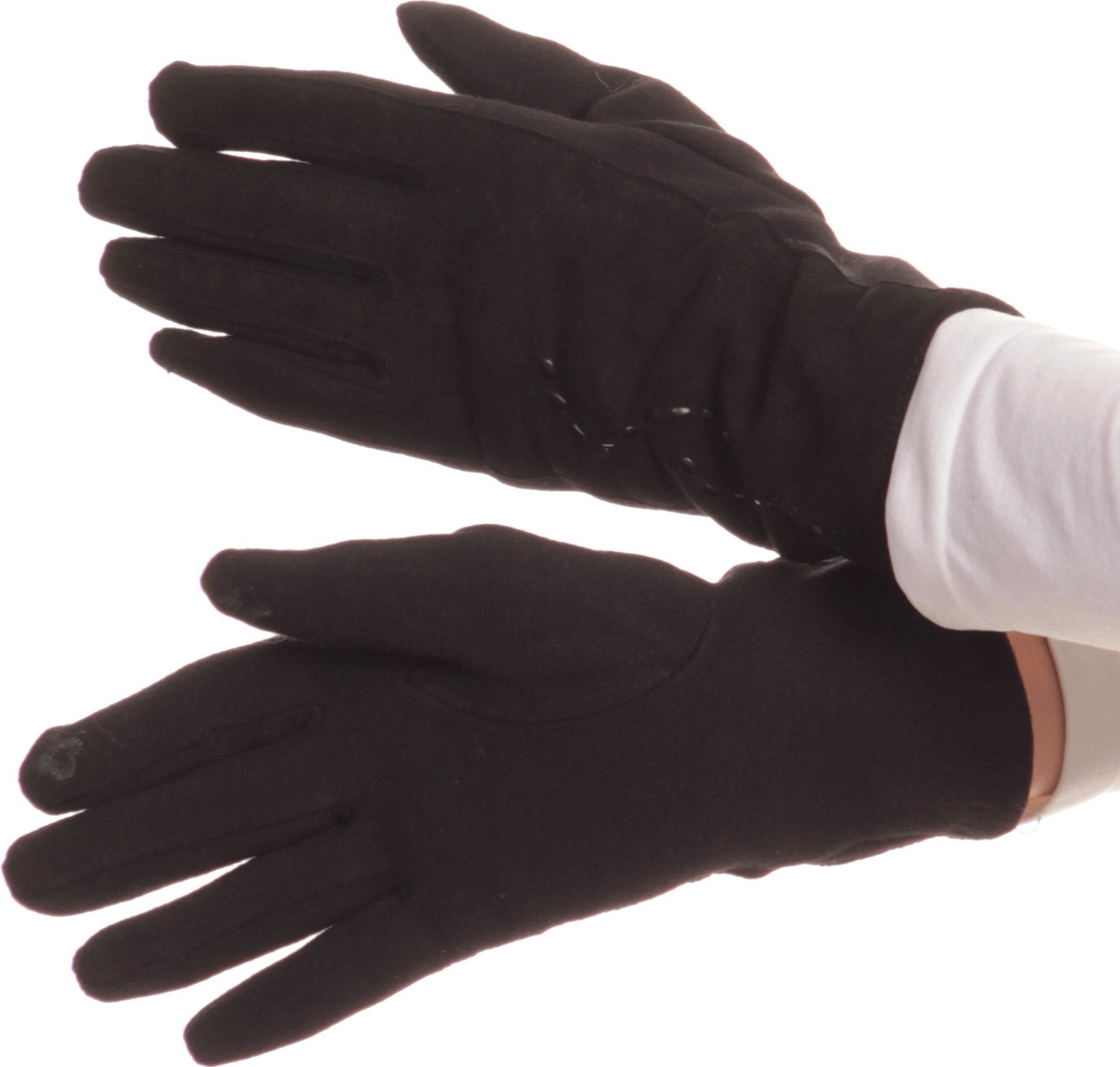Sakkas Lidy Leather Embroidered Comfortable Warm Snow Touch Screen Finger Gloves - Concordia Style Boutique