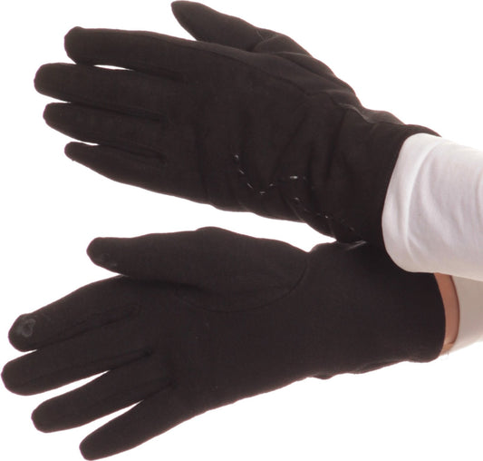 Sakkas Lidy Leather Embroidered Comfortable Warm Snow Touch Screen Finger Gloves - Concordia Style Boutique