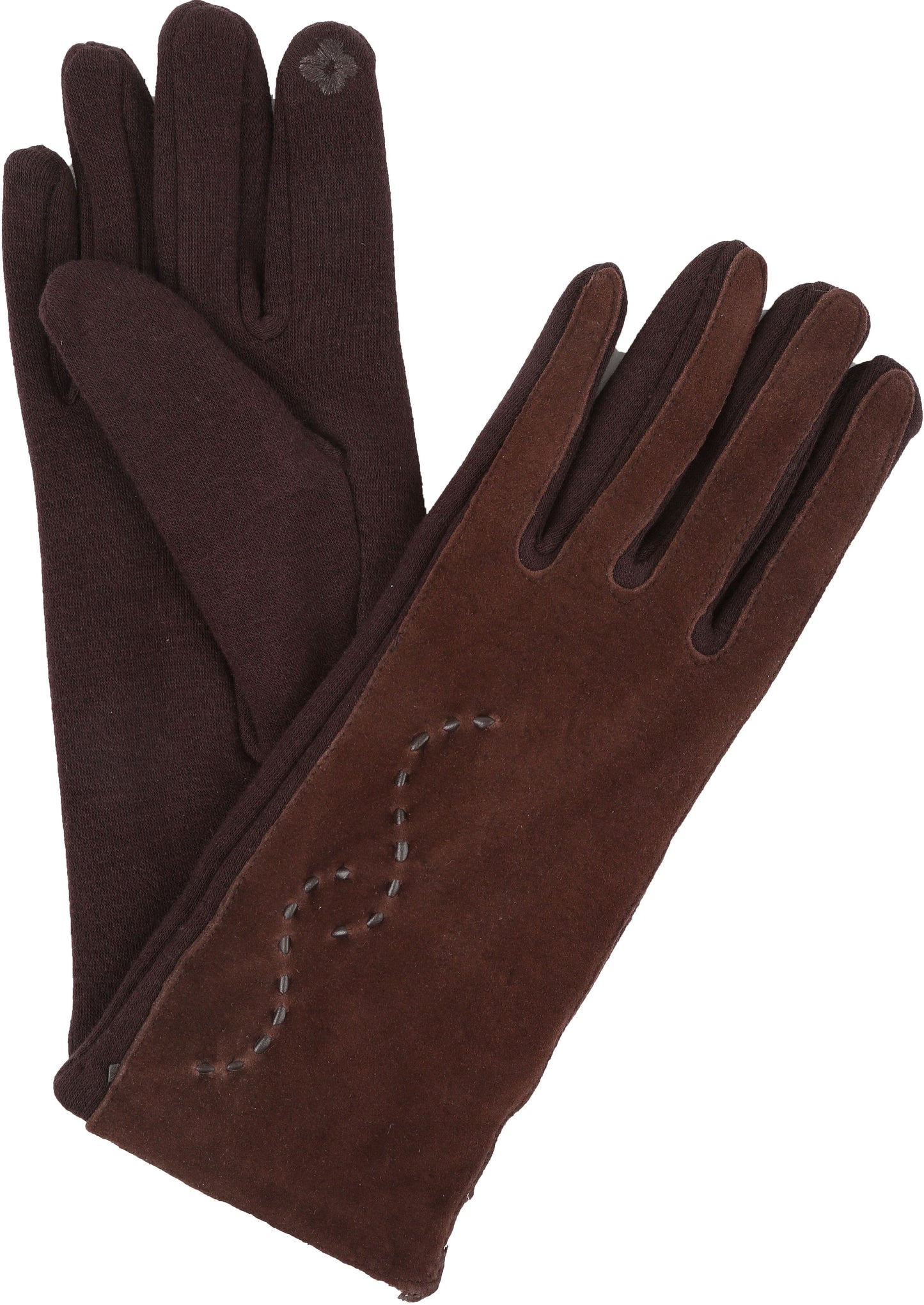 Sakkas Lidy Leather Embroidered Comfortable Warm Snow Touch Screen Finger Gloves - Concordia Style Boutique