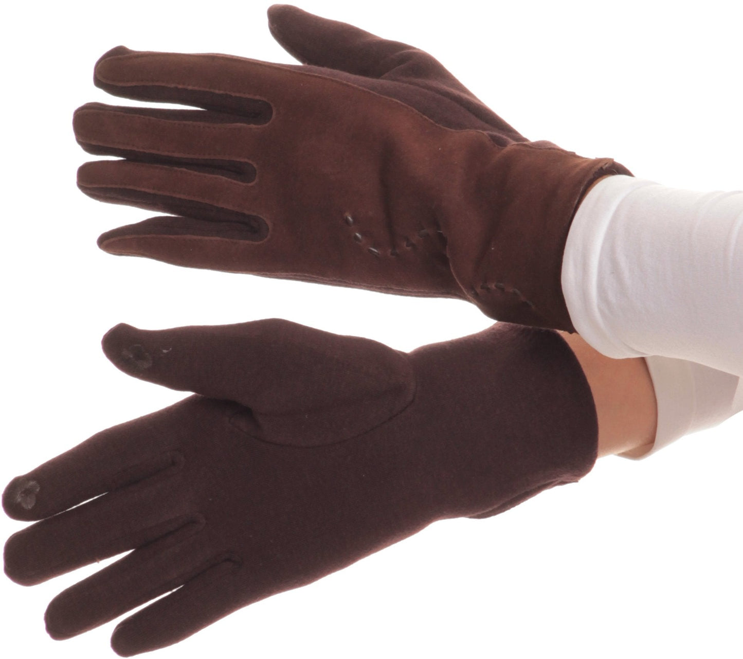 Sakkas Lidy Leather Embroidered Comfortable Warm Snow Touch Screen Finger Gloves - Concordia Style Boutique