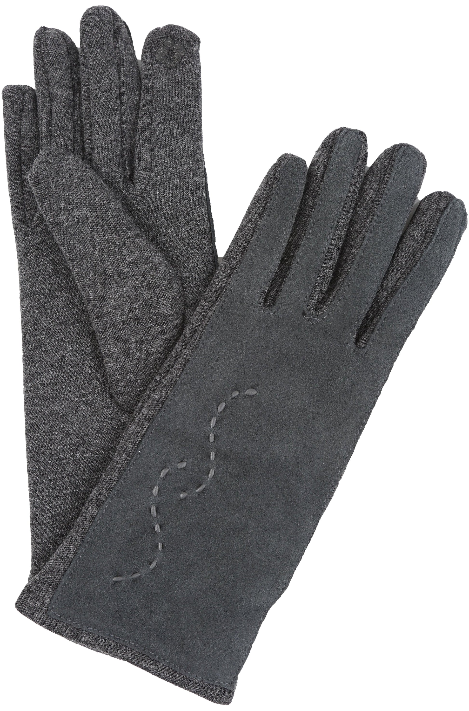 Sakkas Lidy Leather Embroidered Comfortable Warm Snow Touch Screen Finger Gloves - Concordia Style Boutique