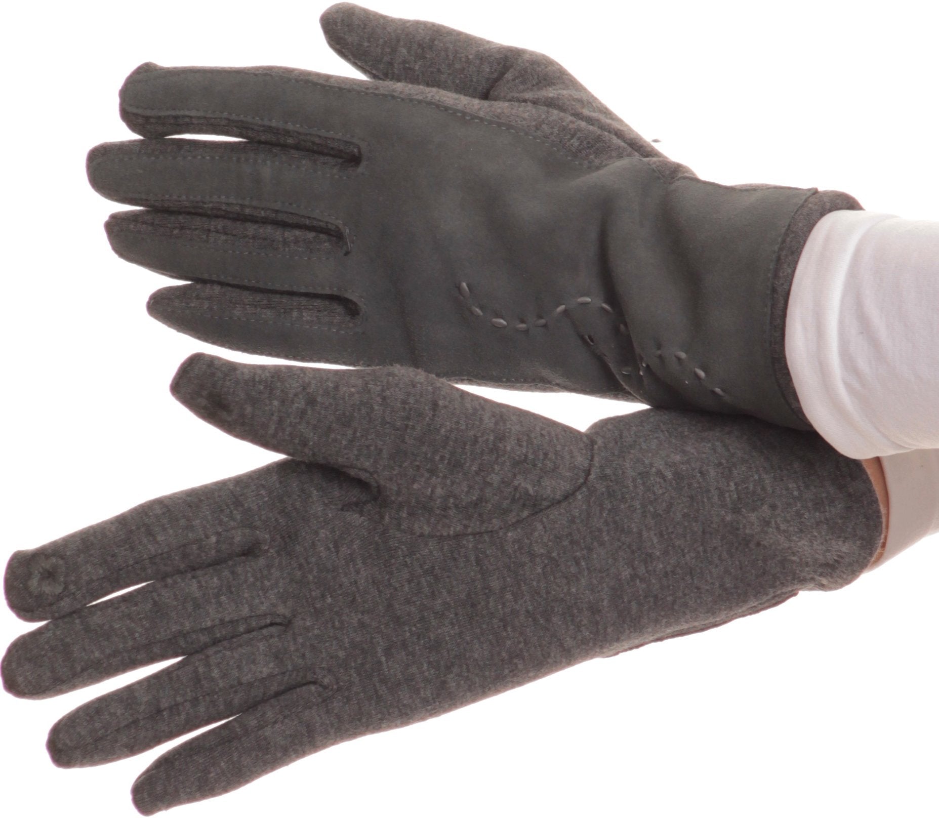 Sakkas Lidy Leather Embroidered Comfortable Warm Snow Touch Screen Finger Gloves - Concordia Style Boutique