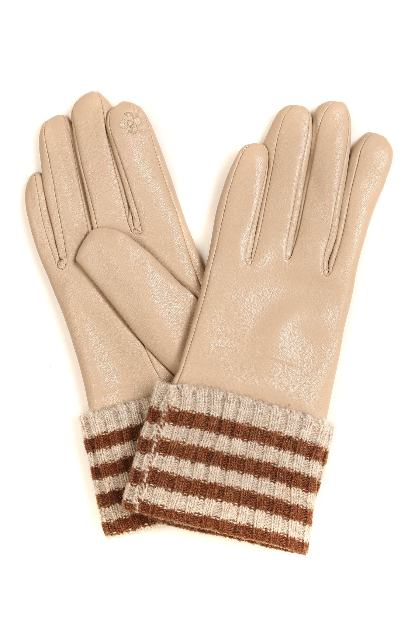 Sakkas Oda Warm Striped Wool Cuff Winter Touch Screen Wrist Length Gloves - Concordia Style Boutique
