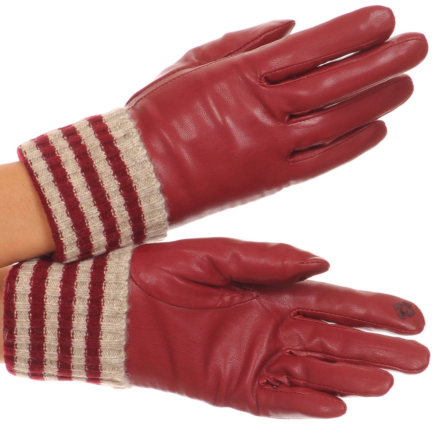 Sakkas Oda Warm Striped Wool Cuff Winter Touch Screen Wrist Length Gloves - Concordia Style Boutique