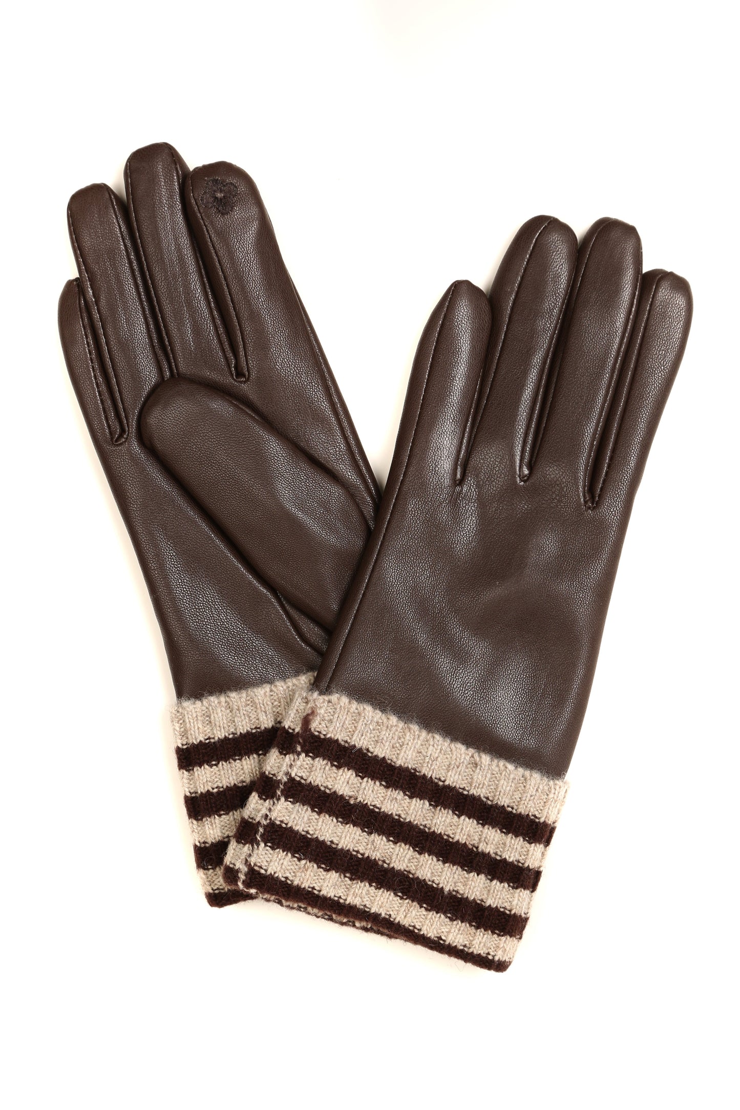Sakkas Oda Warm Striped Wool Cuff Winter Touch Screen Wrist Length Gloves - Concordia Style Boutique