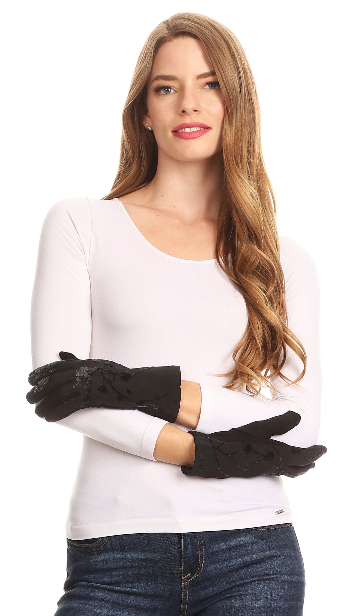 Sakkas Liya Classic Warm Driving Touch Screen Capable Stretch Gloves Fleece Lined - Concordia Style Boutique