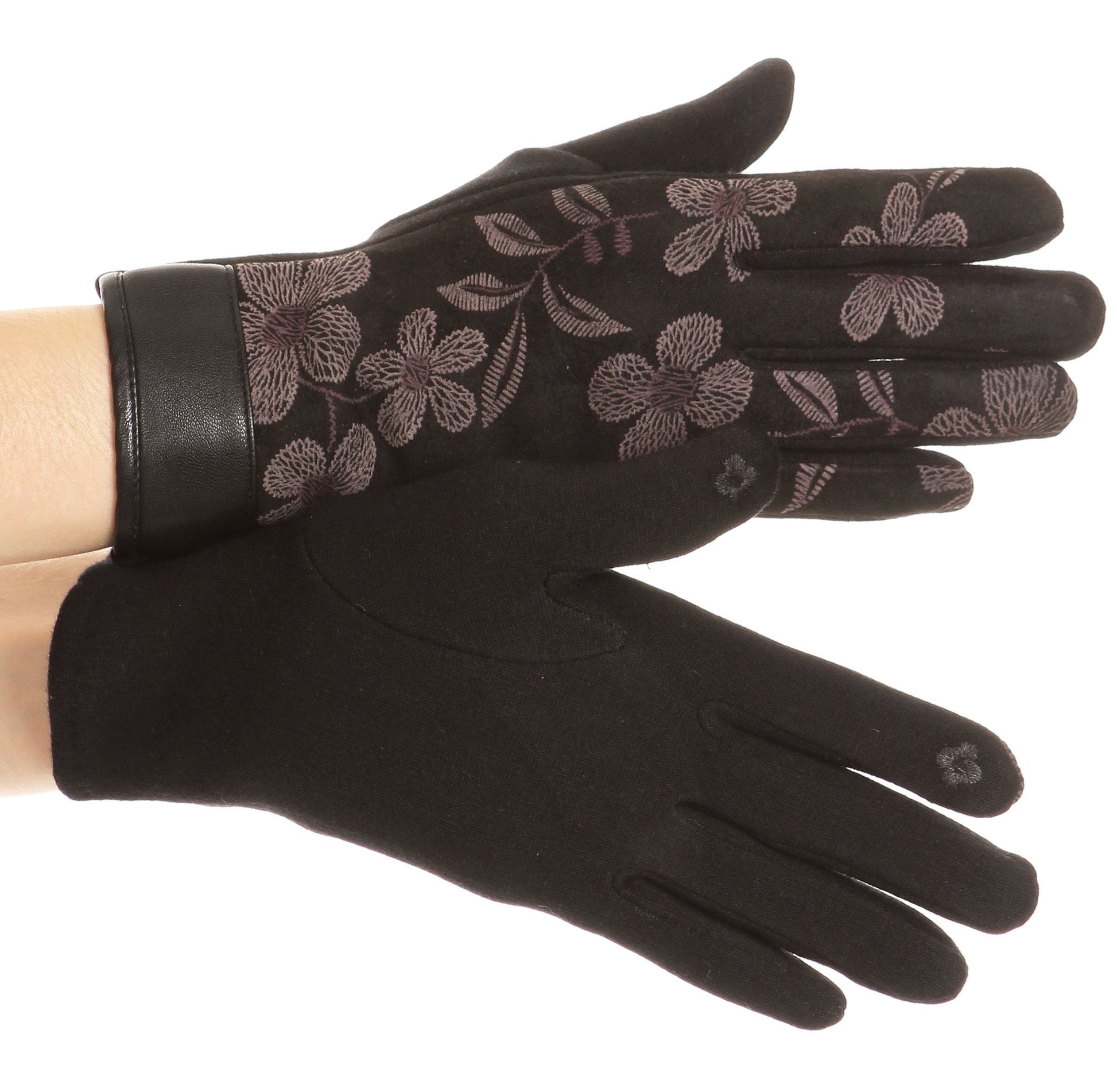 Sakkas Liya Classic Warm Driving Touch Screen Capable Stretch Gloves Fleece Lined - Concordia Style Boutique