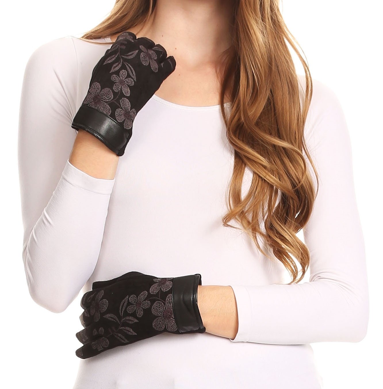 Sakkas Liya Classic Warm Driving Touch Screen Capable Stretch Gloves Fleece Lined - Concordia Style Boutique