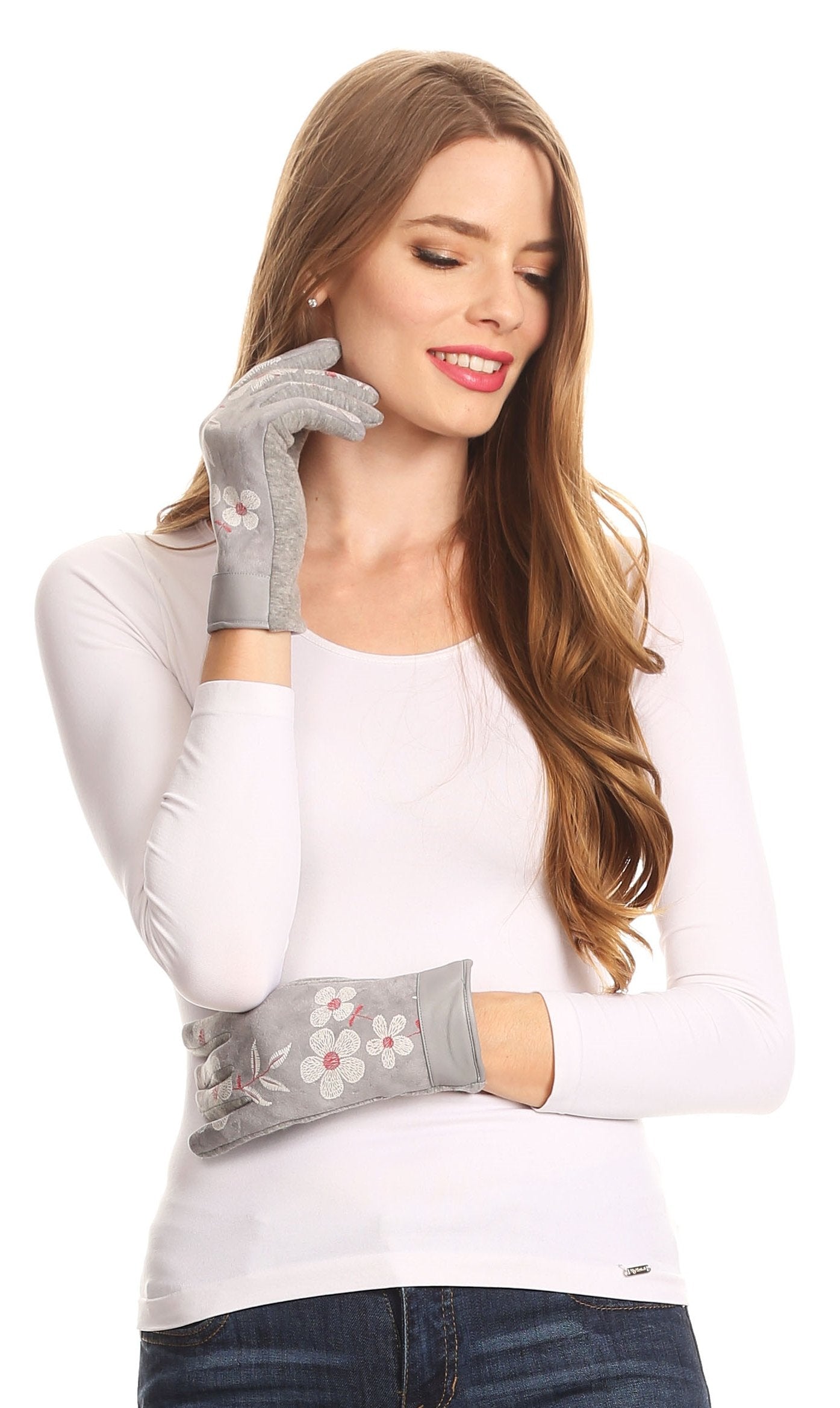 Sakkas Liya Classic Warm Driving Touch Screen Capable Stretch Gloves Fleece Lined - Concordia Style Boutique