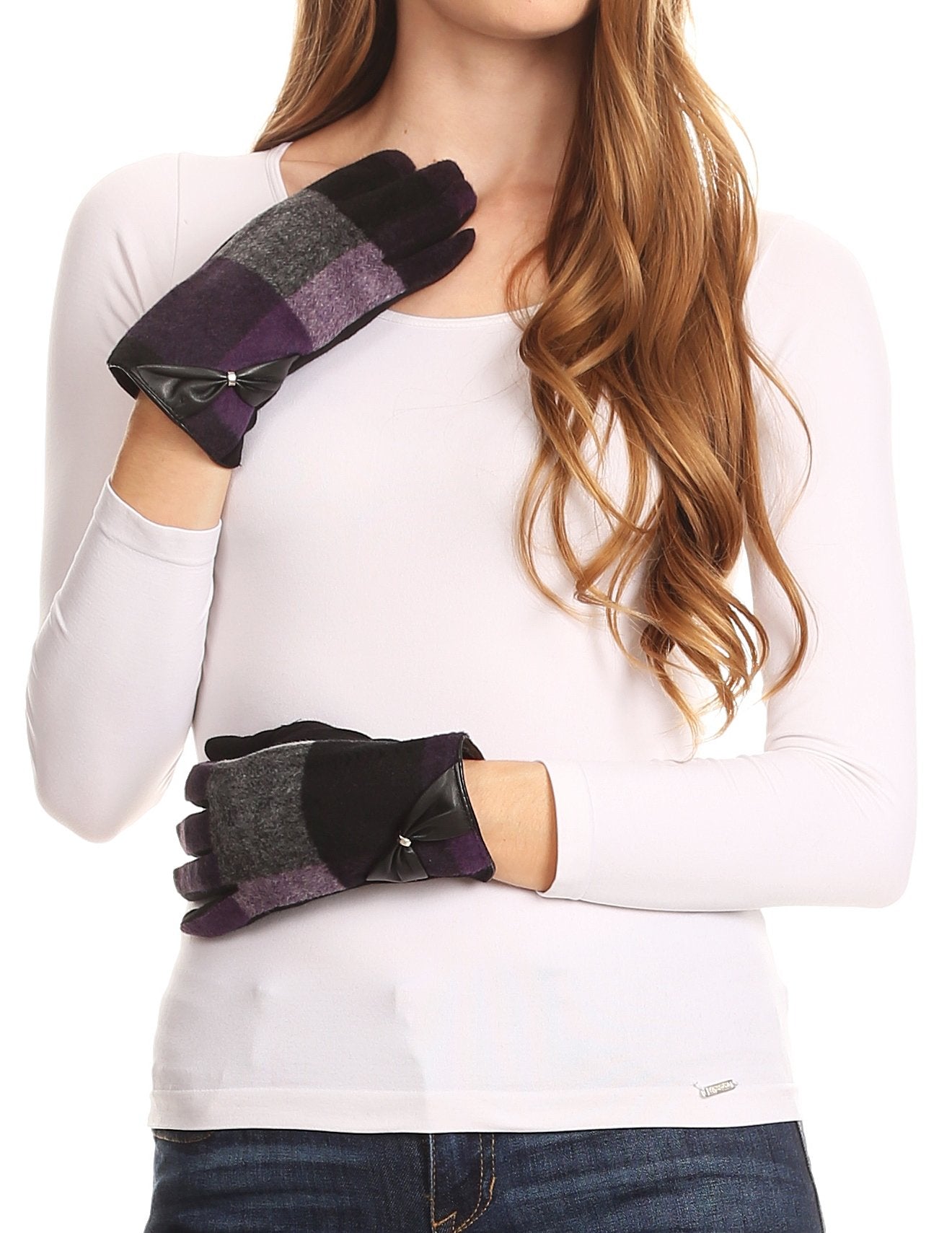 Sakkas Liya Classic Warm Driving Touch Screen Capable Stretch Gloves Fleece Lined - Concordia Style Boutique