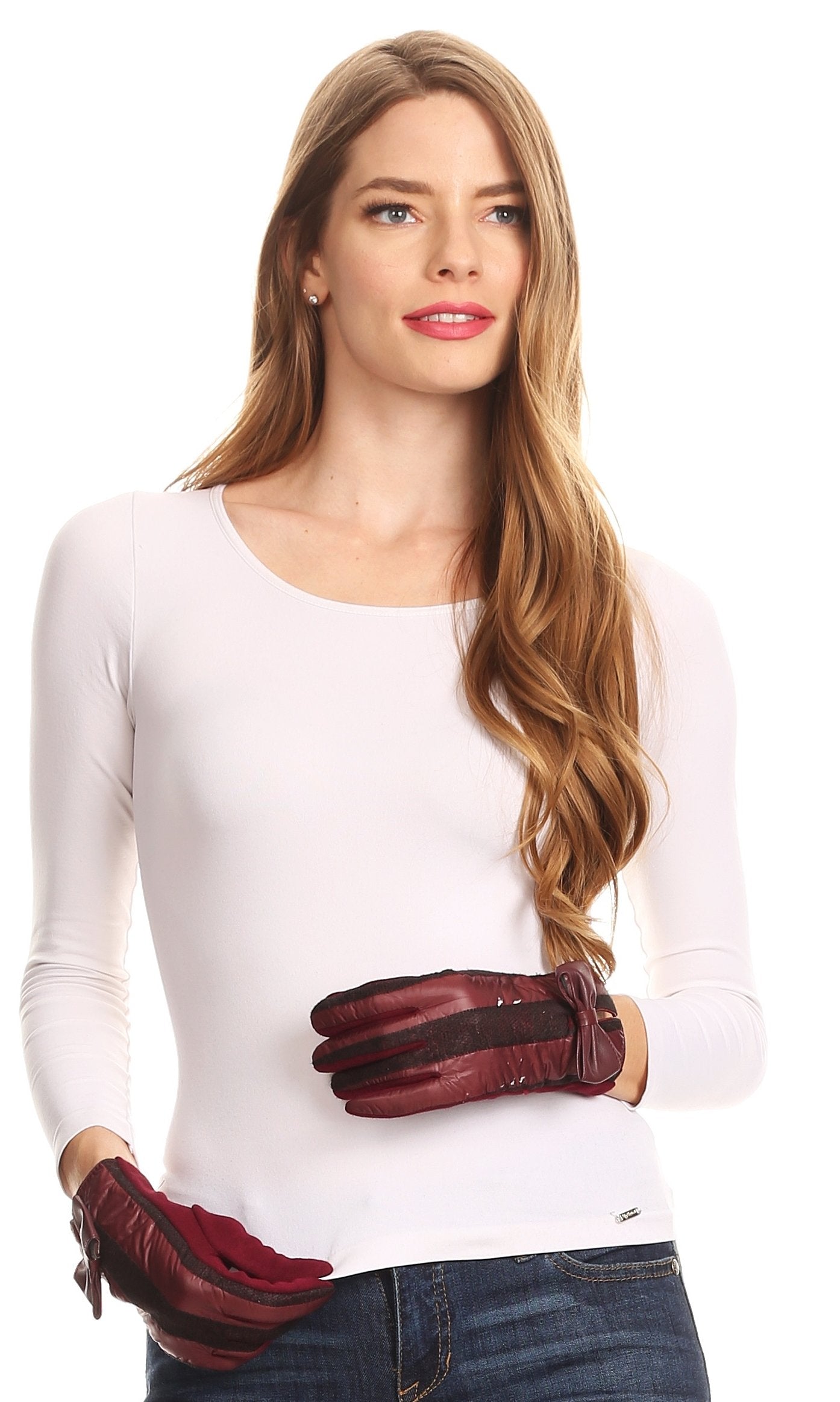 Sakkas Liya Classic Warm Driving Touch Screen Capable Stretch Gloves Fleece Lined - Concordia Style Boutique