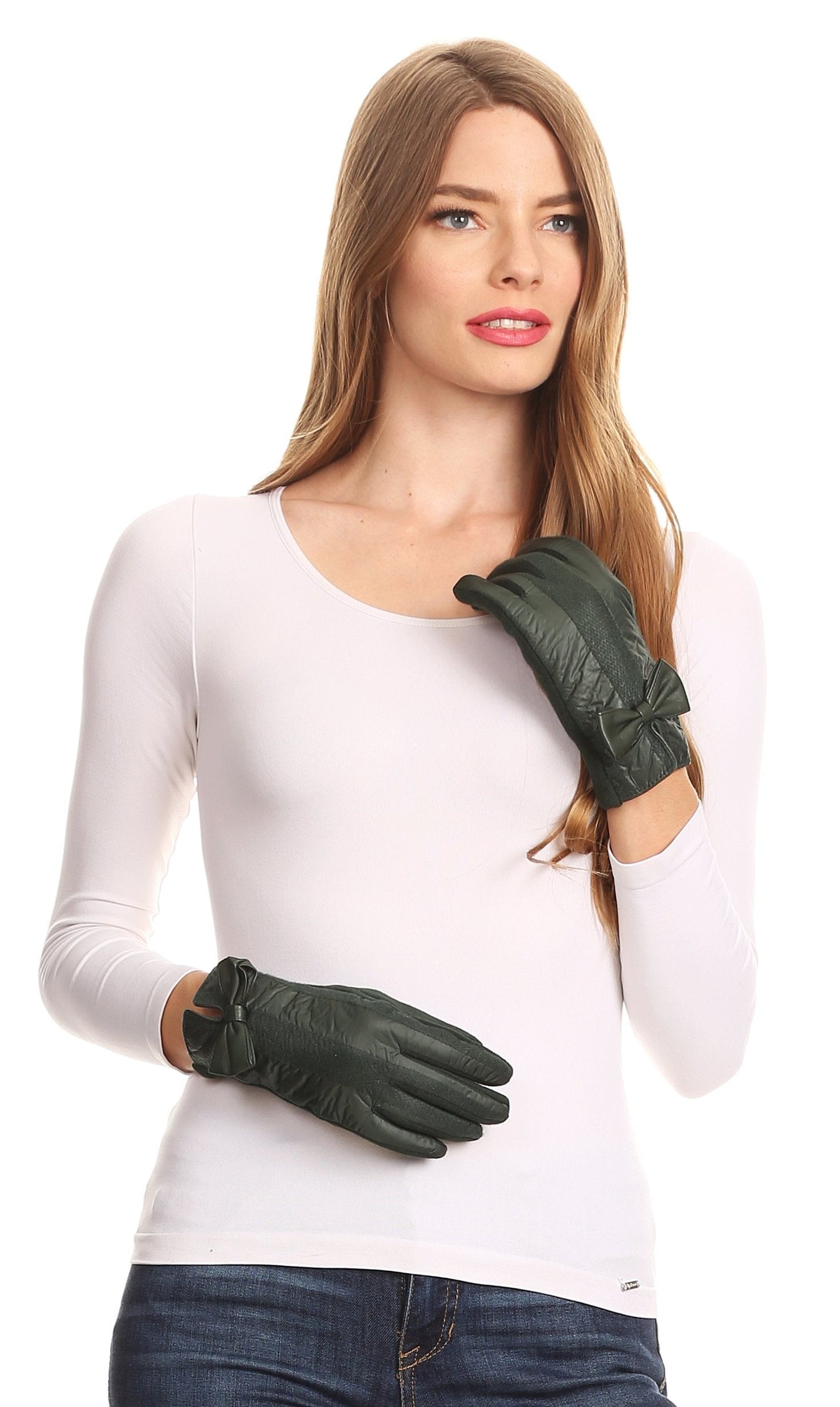 Sakkas Liya Classic Warm Driving Touch Screen Capable Stretch Gloves Fleece Lined - Concordia Style Boutique