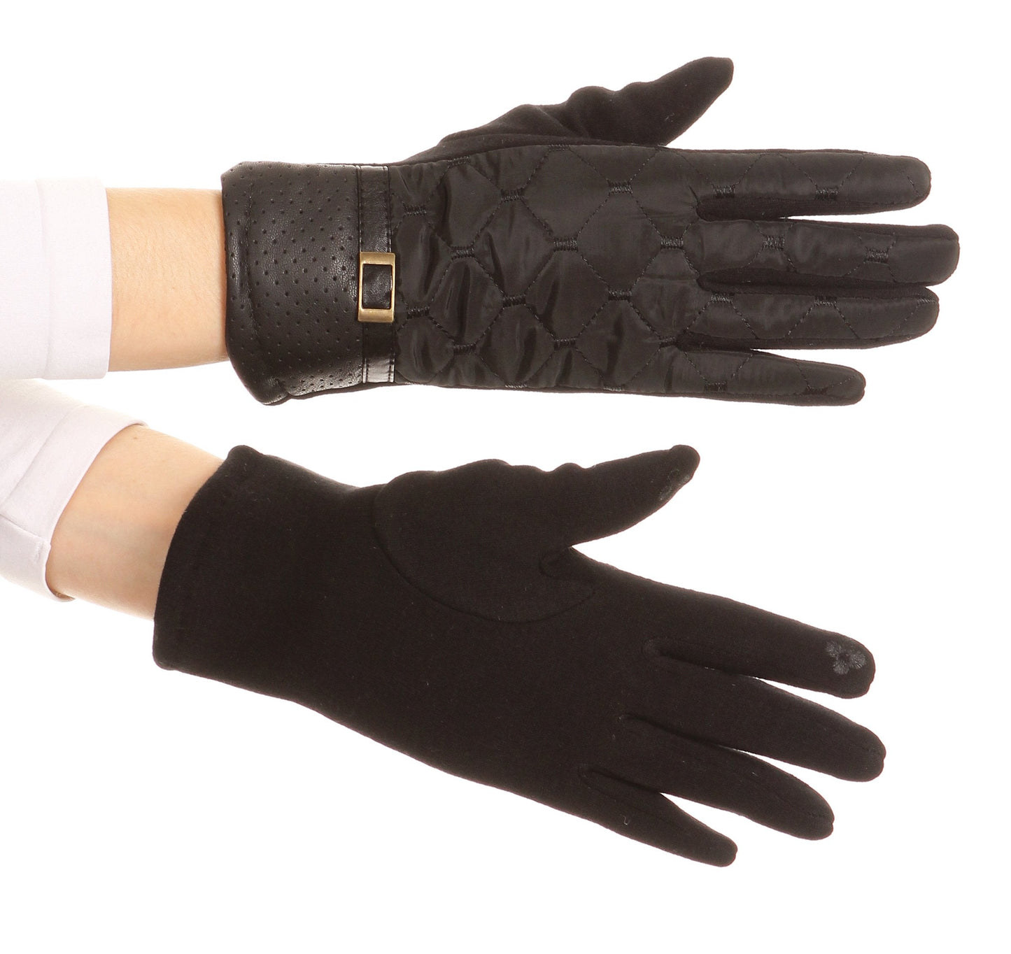Sakkas Emie Quilted and Lace Super Soft Warm Driving Gloves Touch Screen Capable - Concordia Style Boutique